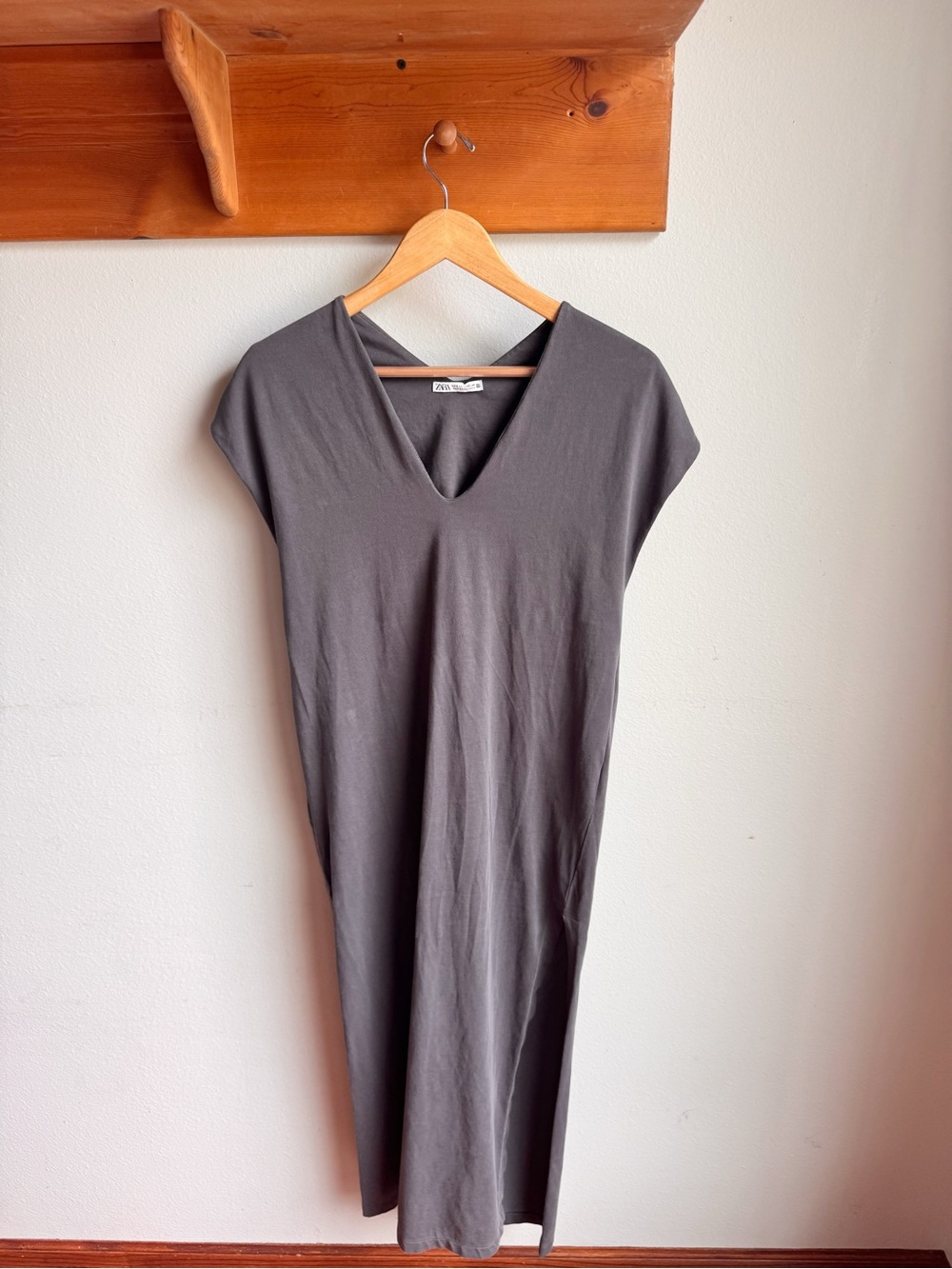 Zara Gray V-Neck Dress